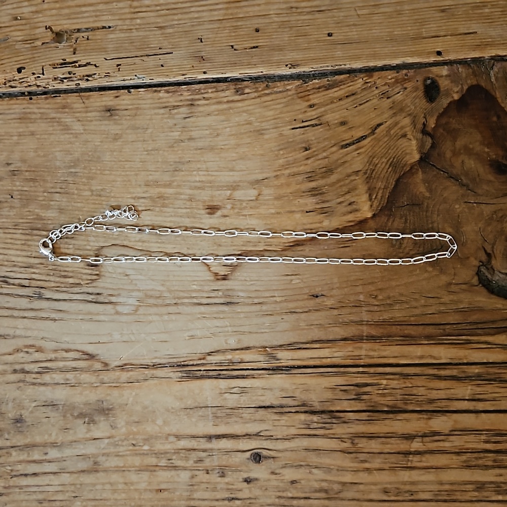 Silver necklace, $15